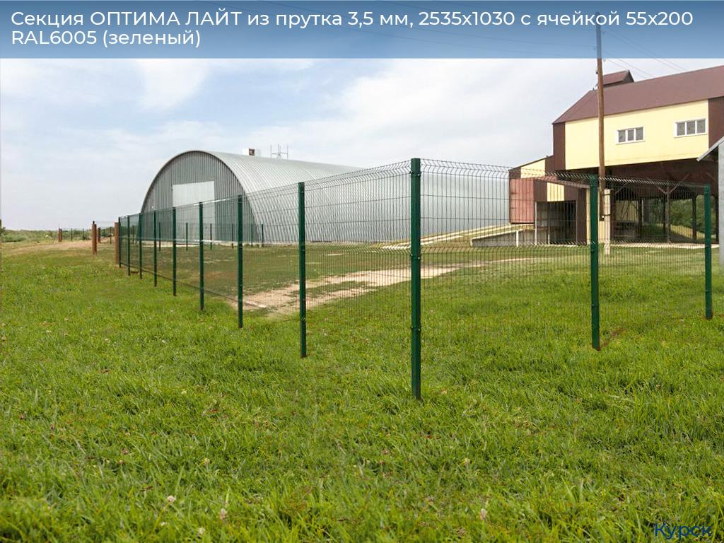 Секция ОПТИМА ЛАЙТ из прутка 3,5 мм, 2535x1030 с ячейкой 55х200 RAL6005 (зеленый), kursk.doorhan.ru