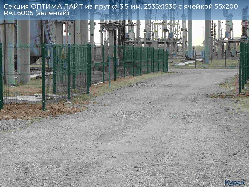 Секция ОПТИМА ЛАЙТ из прутка 3,5 мм, 2535x1530 с ячейкой 55х200 RAL6005 (зеленый), kursk.doorhan.ru
