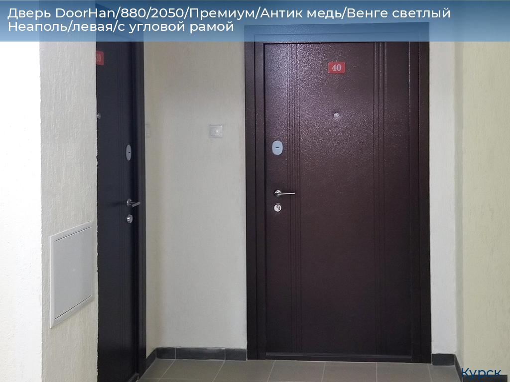 Дверь DoorHan/880/2050/Премиум/Антик медь/Венге светлый Неаполь/левая/с угловой рамой, kursk.doorhan.ru