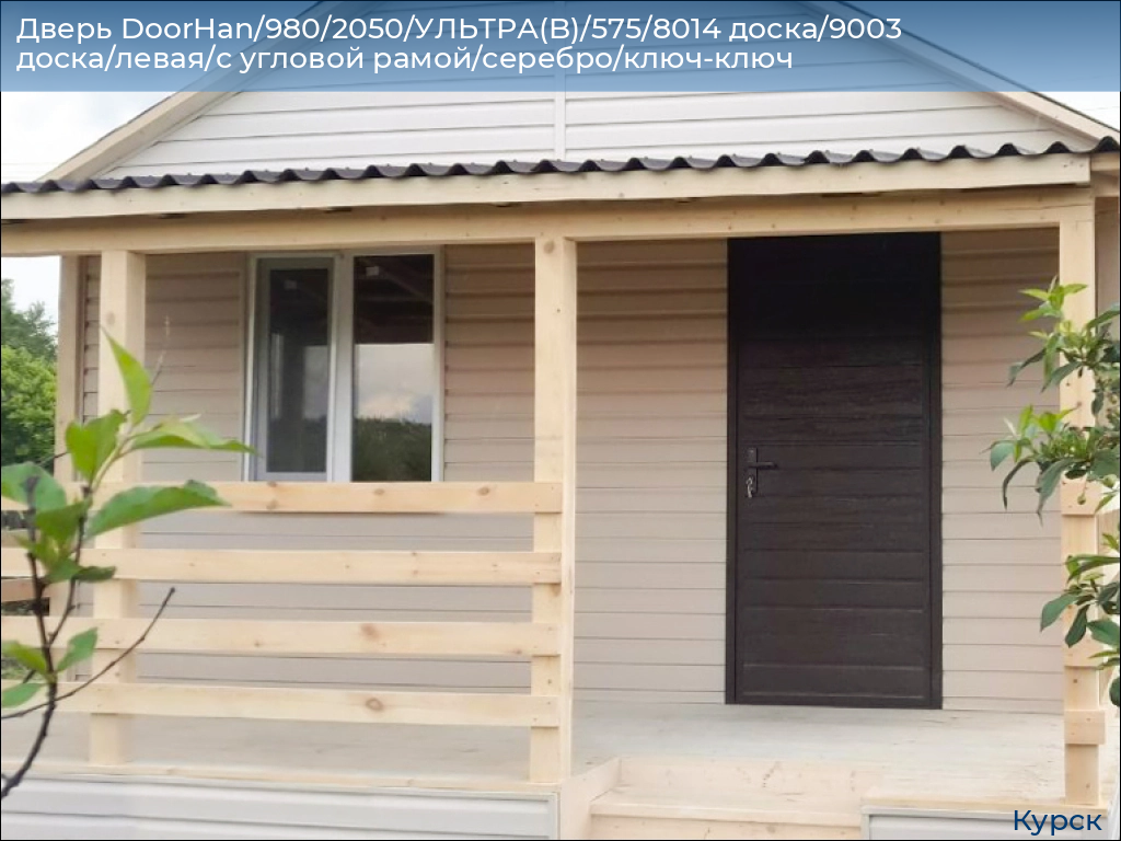 Дверь DoorHan/980/2050/УЛЬТРА(B)/575/8014 доска/9003 доска/левая/с угловой рамой/серебро/ключ-ключ, kursk.doorhan.ru